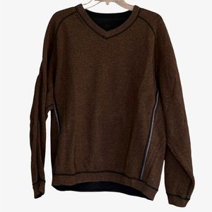 Tommy Bahama Reversible V Neck Black Brown Pullover XL PP=25”